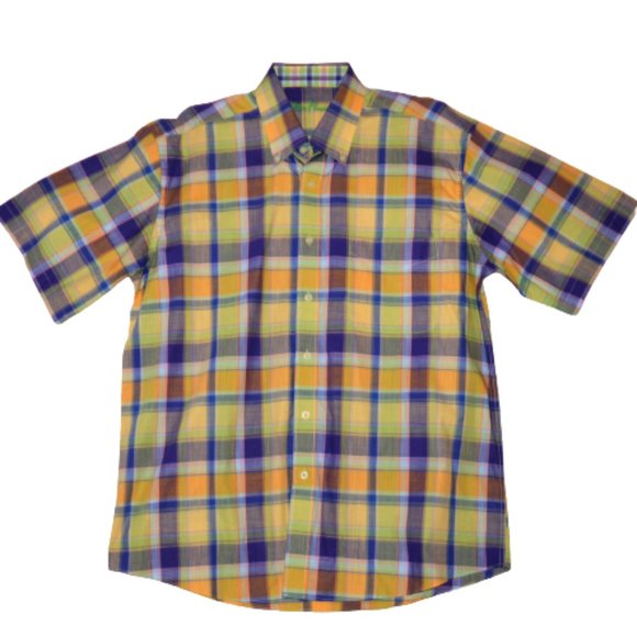 Alan Flusser Other - Alan Flusser Plaid Checkered Lightweight Button-up Shirt Large